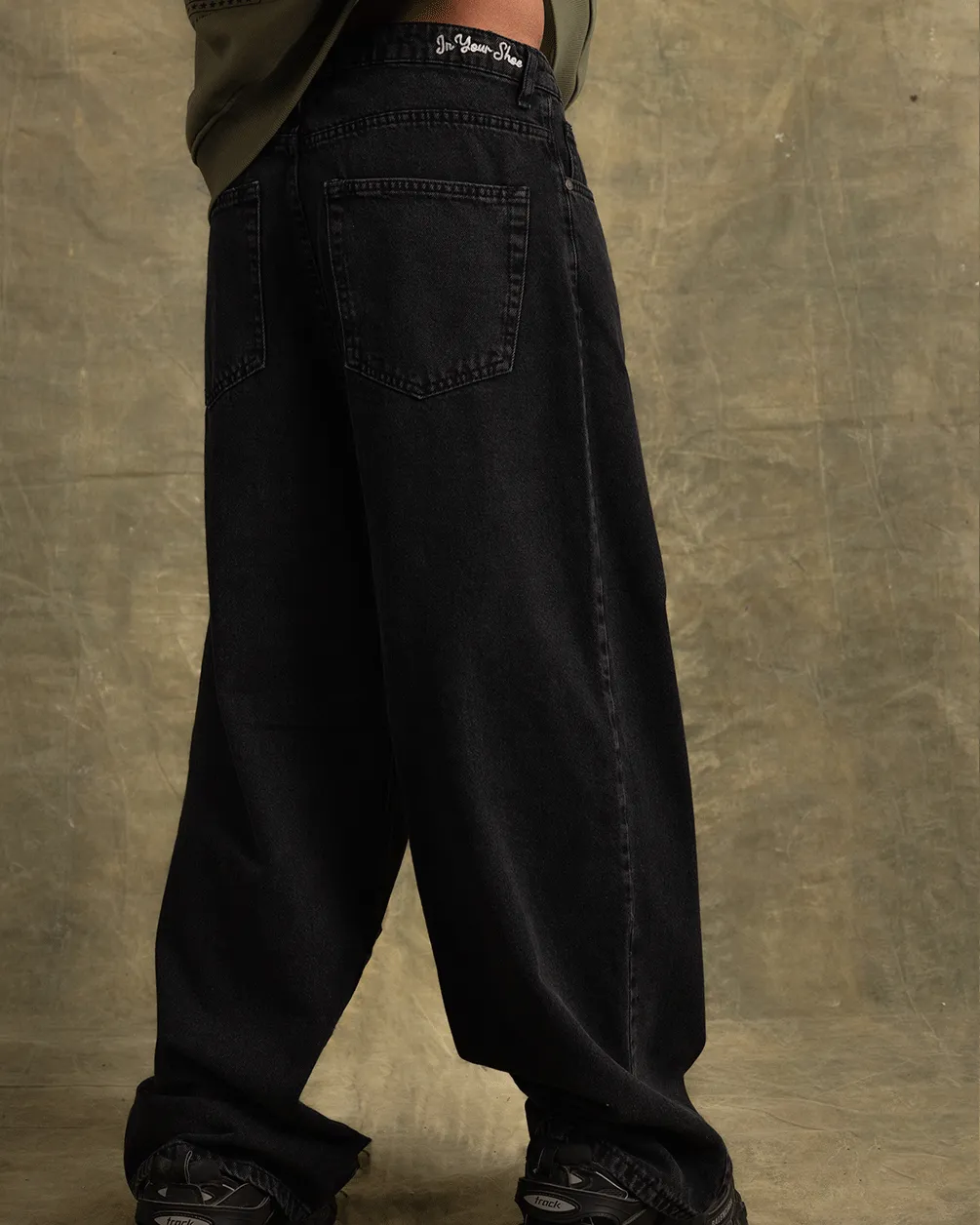 Male Black Washed Skater Jeans