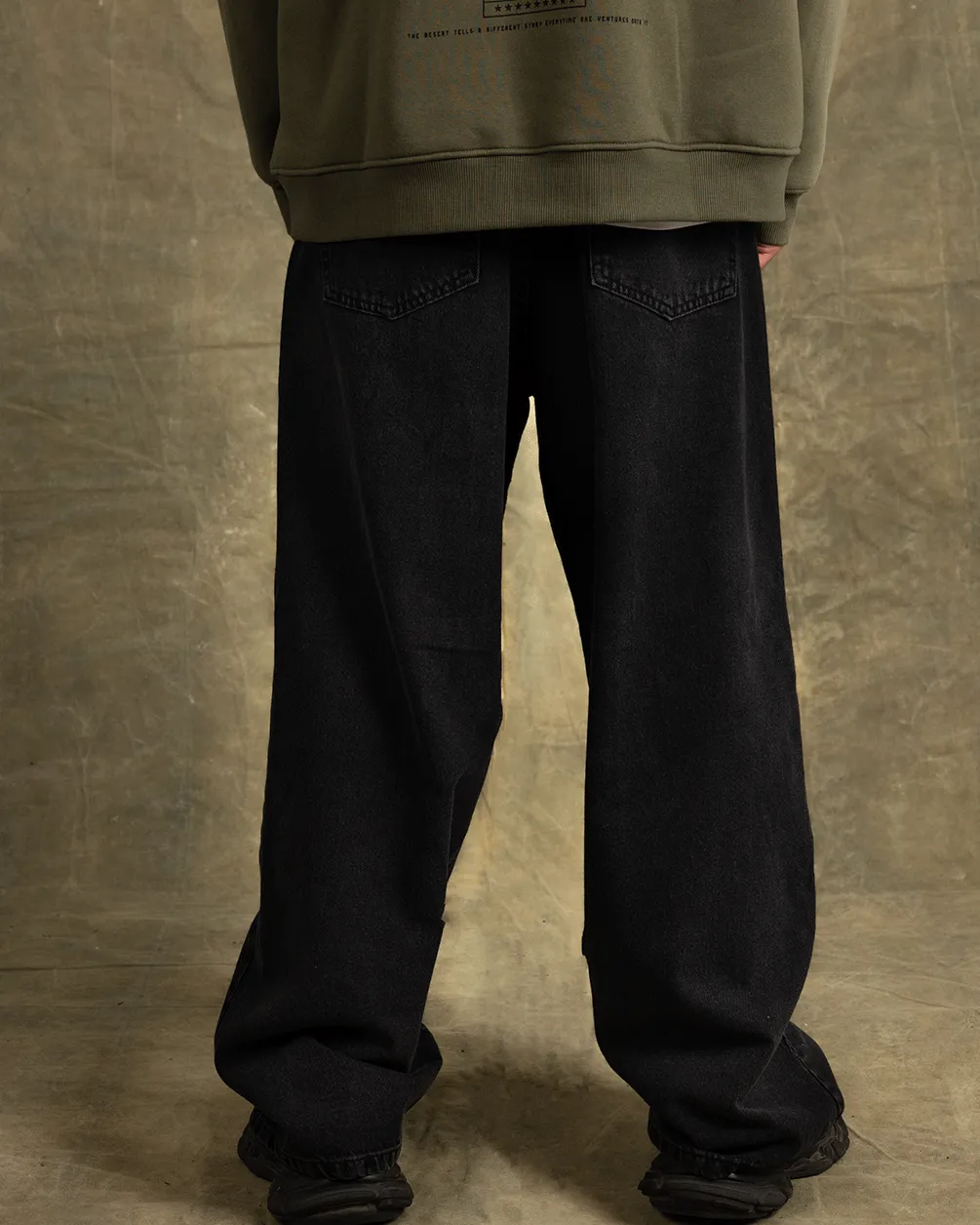 Male Black Washed Skater Jeans