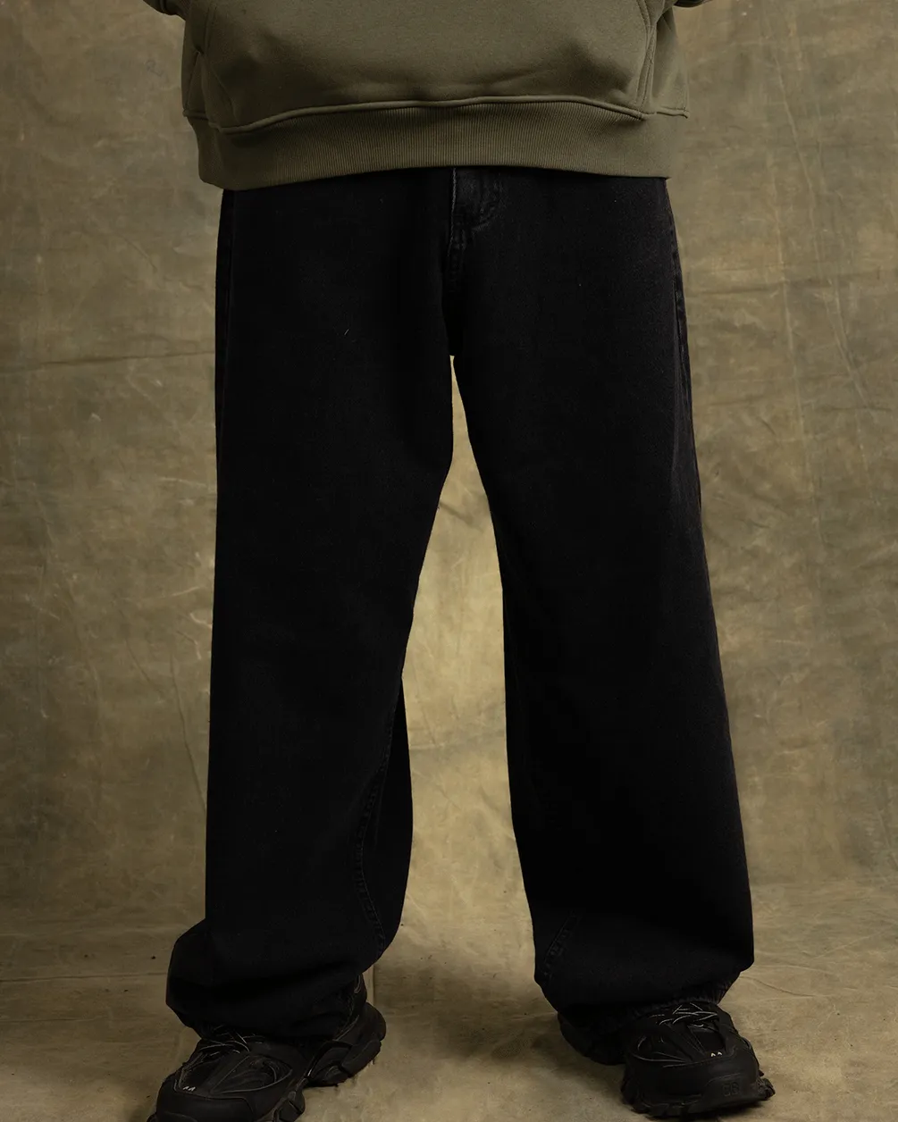 Male Black Washed Skater Jeans