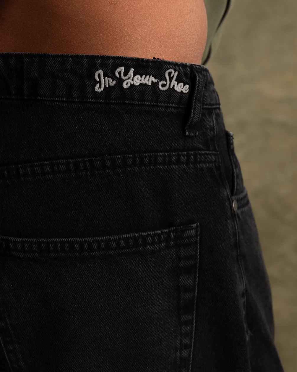 Male Black Washed Skater Jeans