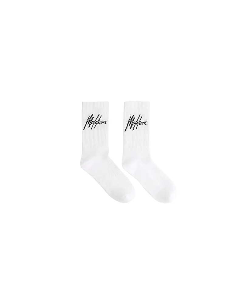Malelions Sport Performance Socks 2-Pack | White/Black