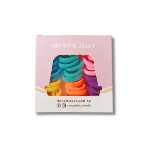 MANGO JELLY Metal Free Hair Ties (3cm) - Colour Wheel 36P - Three Pack