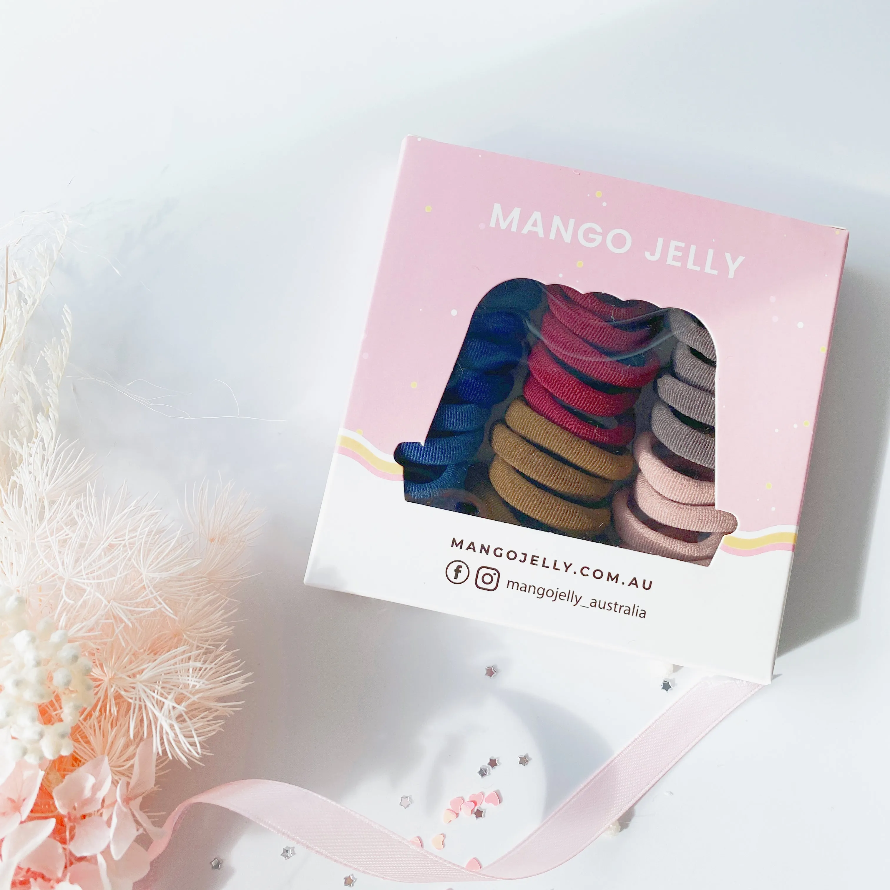 MANGO JELLY Metal Free Hair Ties (3cm) - EarthTone 36P -Twin Pack