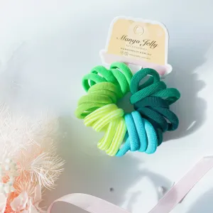 MANGO JELLY Metal Free Hair Ties (3cm) - Green 24P -Twin Pack