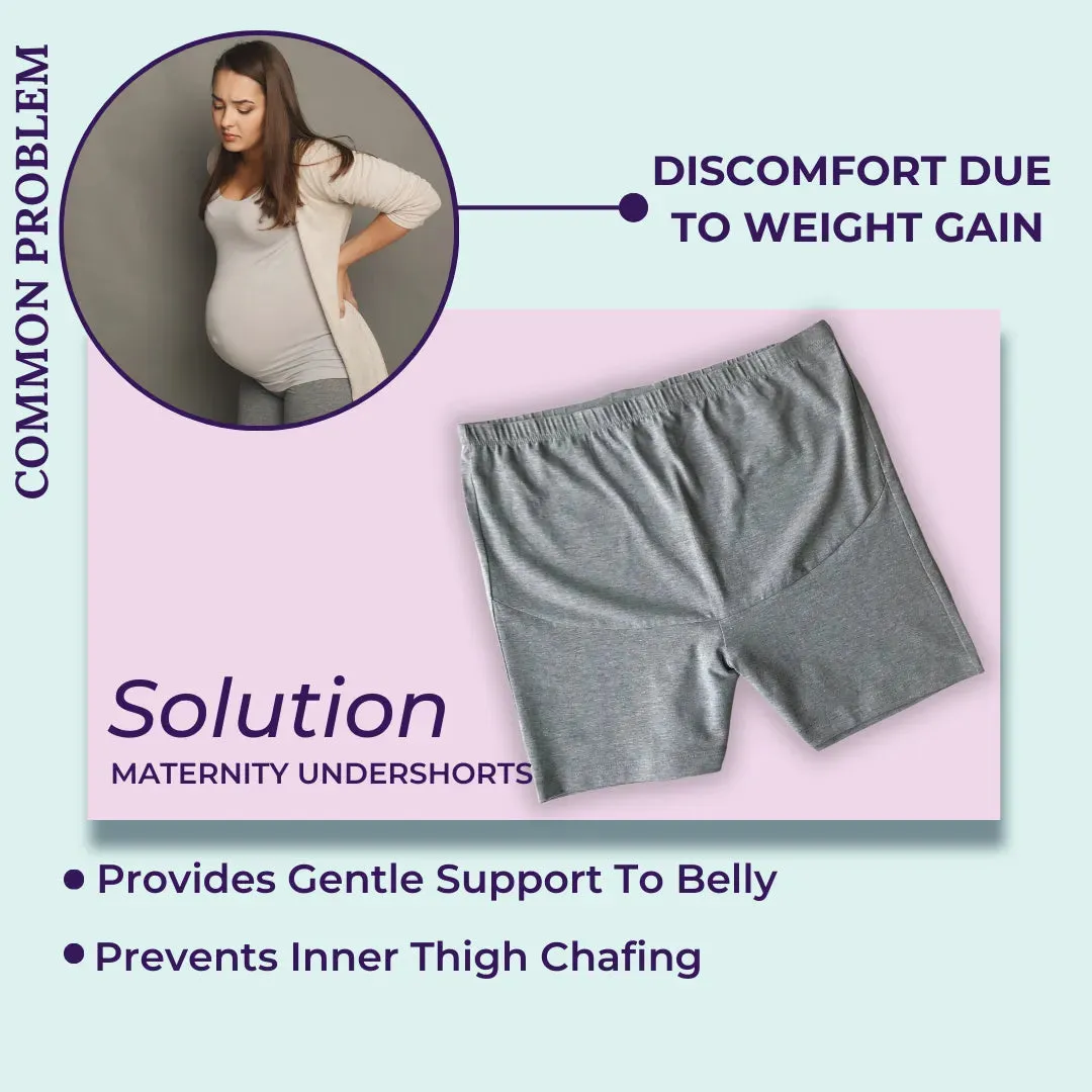 Maternity Undershorts | Mid Thigh Length | Chafe Free | 4-Pack