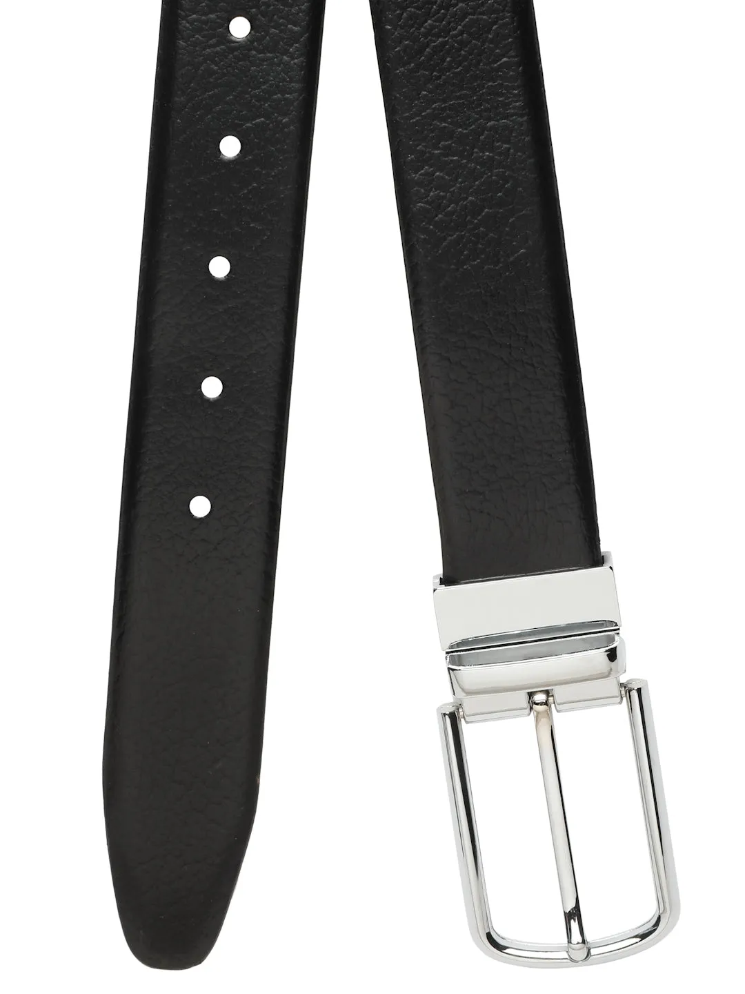 Men's Black & Brown Texture Reversible Leather Belt