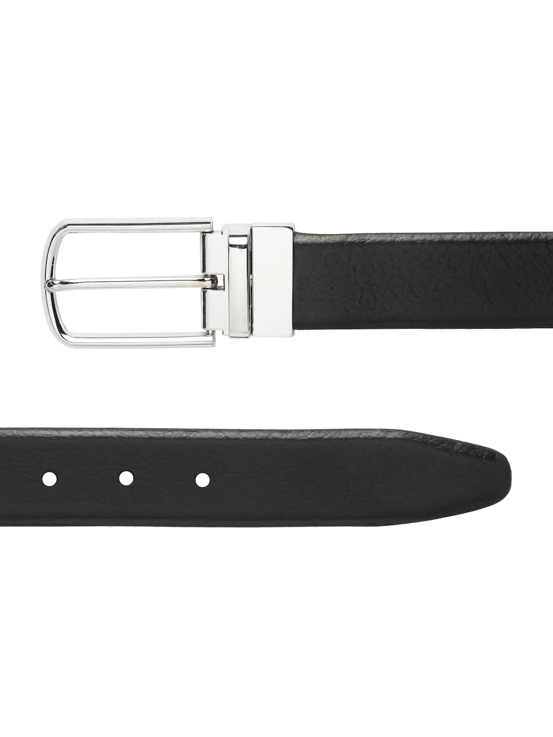 Men's Black & Brown Texture Reversible Leather Belt