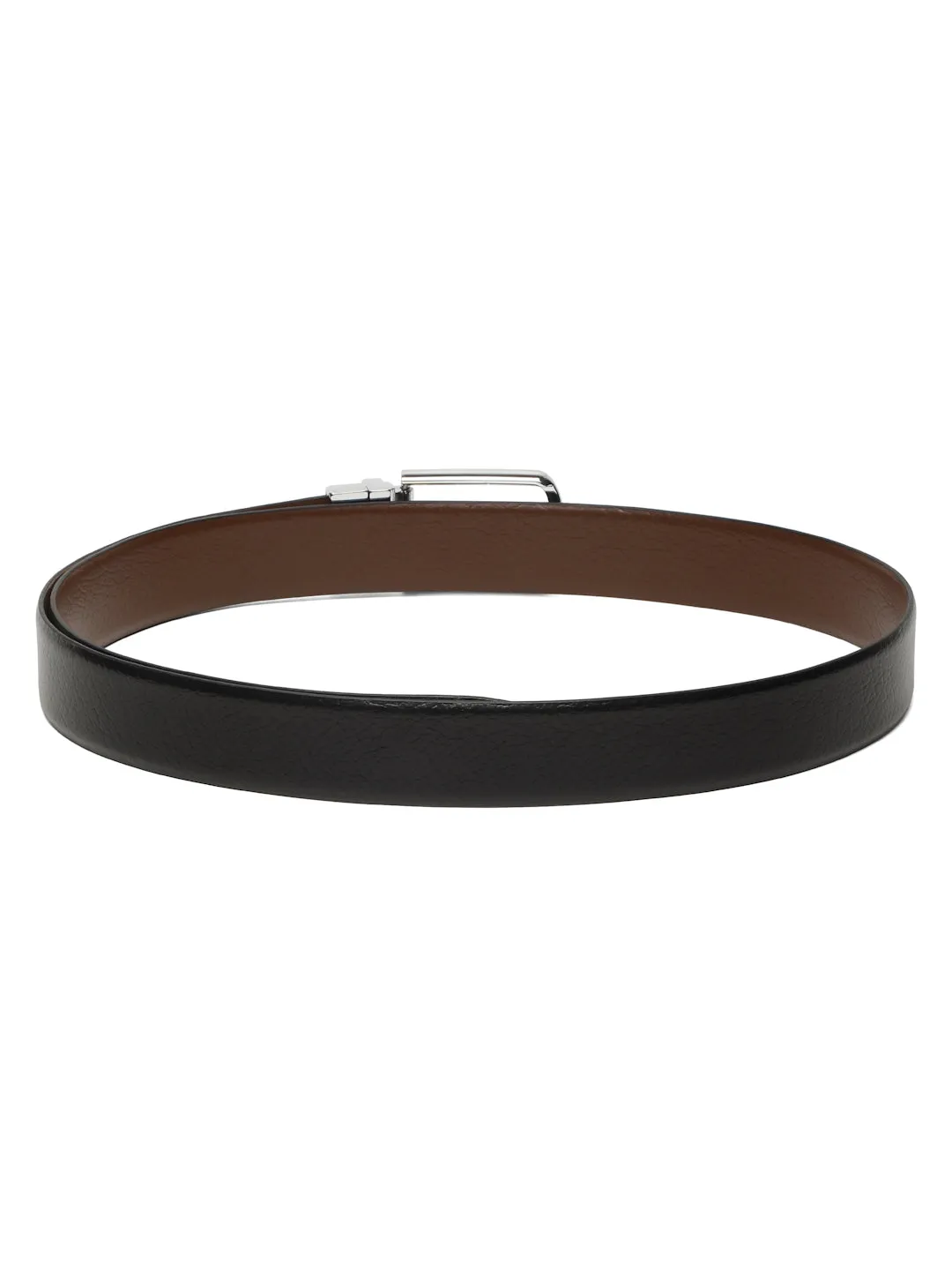 Men's Black & Brown Texture Reversible Leather Belt