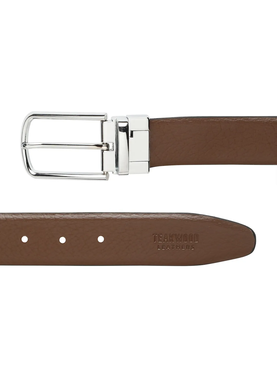 Men's Black & Brown Texture Reversible Leather Belt