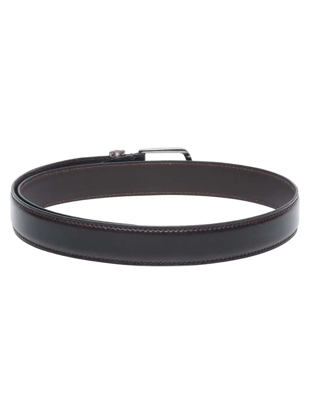 Men'S Dark Brown Italian Raw Crunch Leather Belt Handcrafted With Glossy Buckle