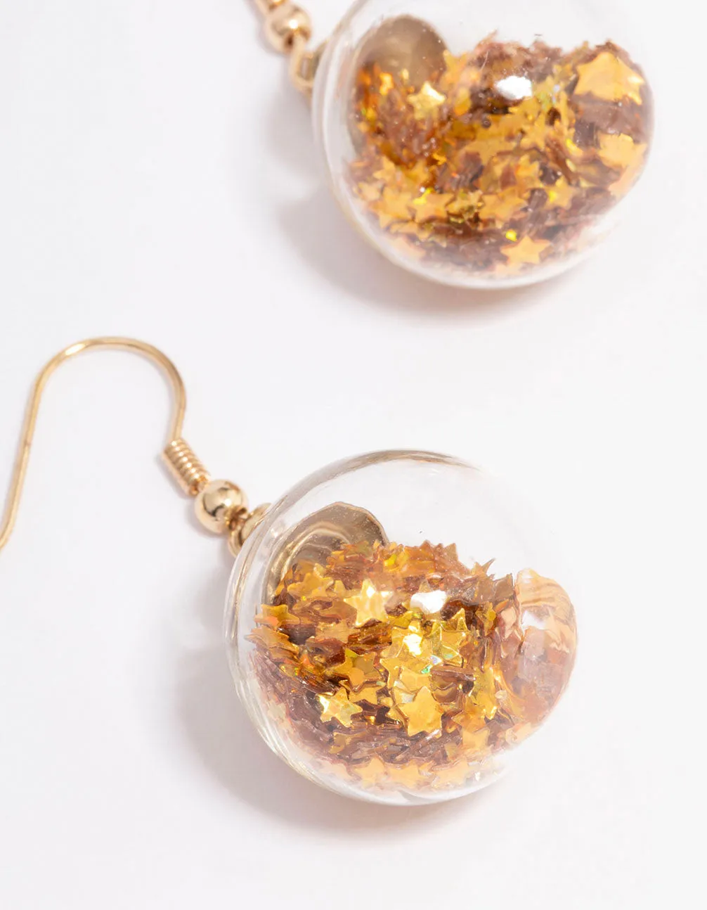 Mini Gold Glitter Bauble Drop Earrings