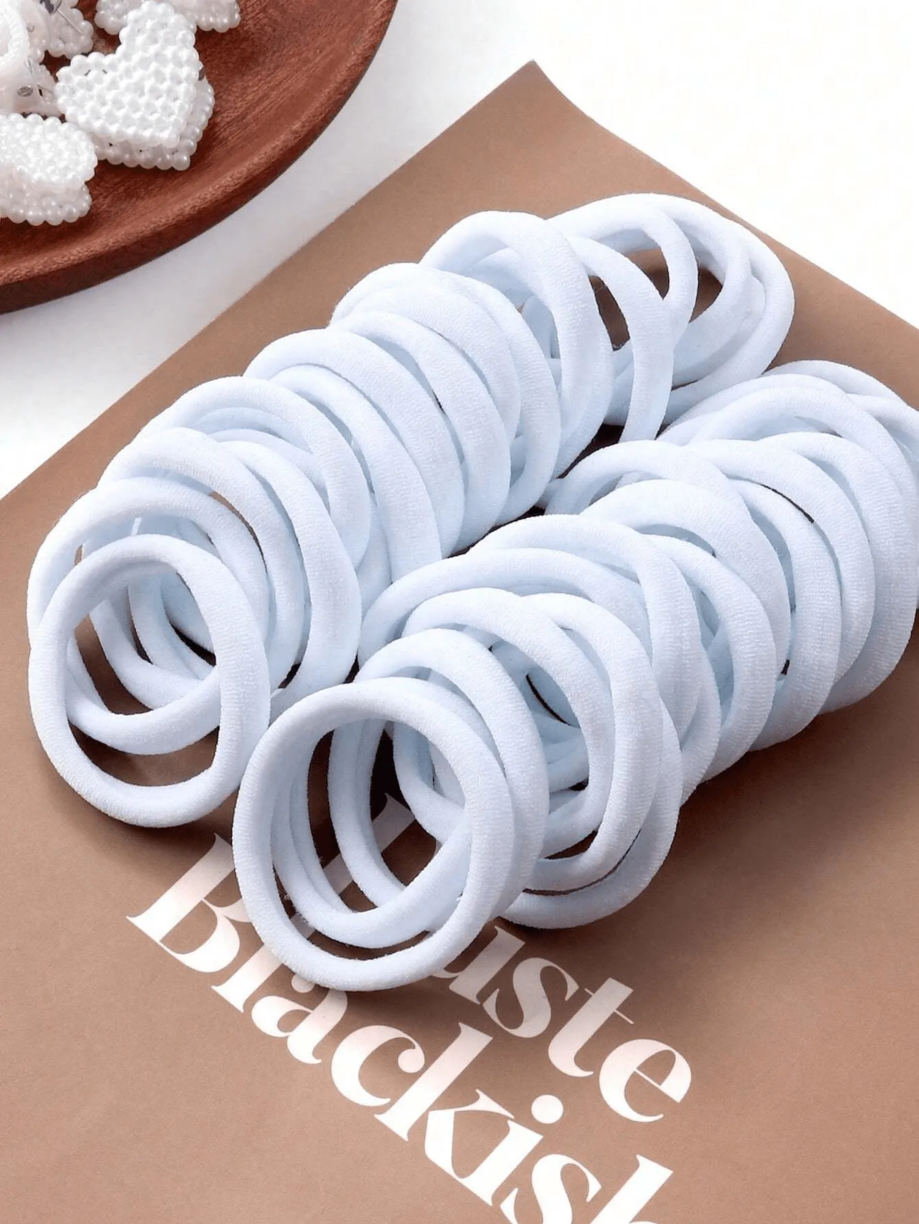 Nylon Elastic Rubber Band Seamless Hair Band (White) - 72 Pcs