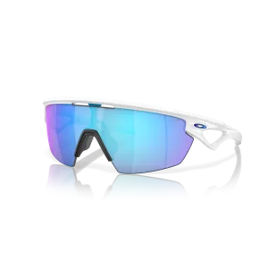 Oakley Sphaera Matt White w/ Prizm Sapphire Polarized Cycling Glasses