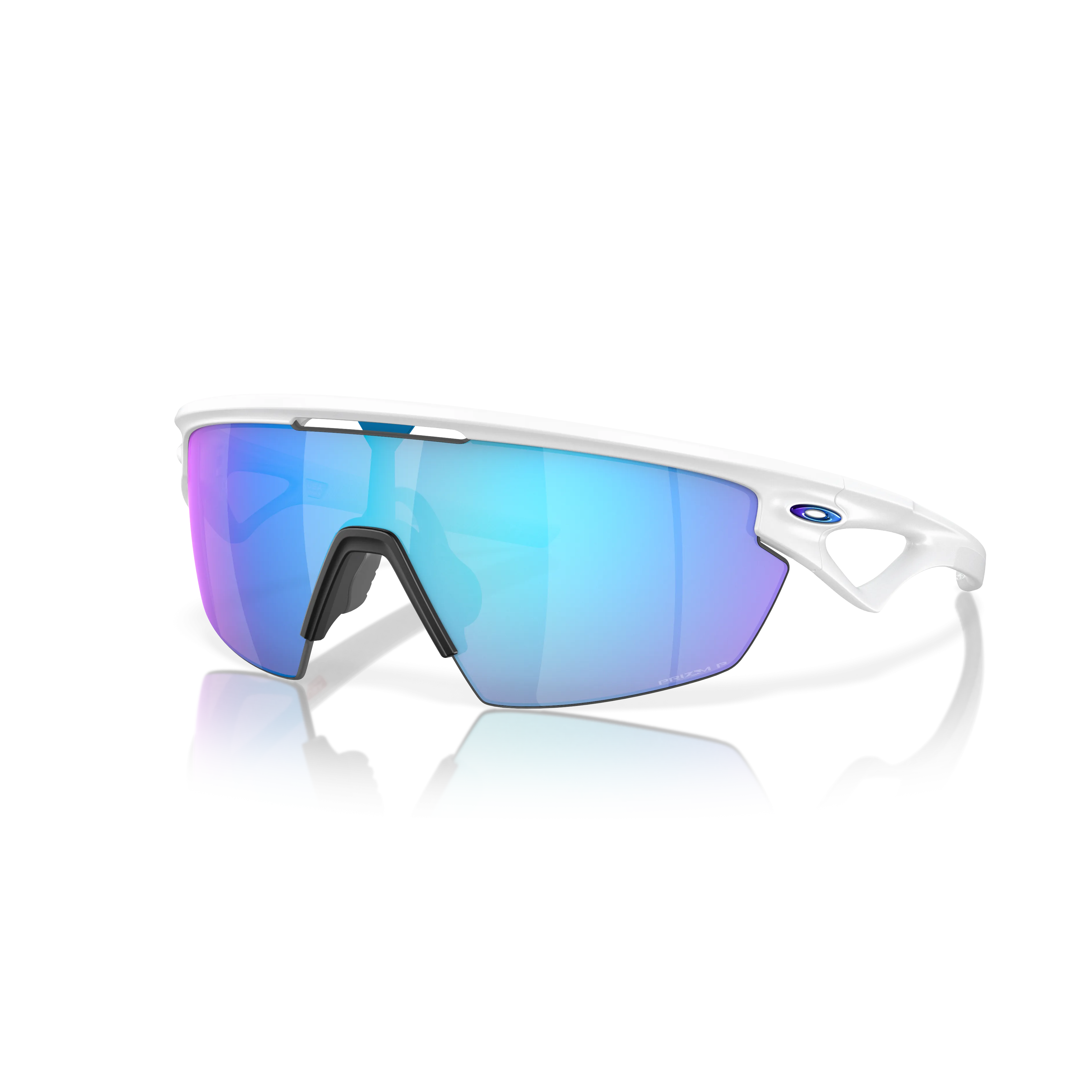 Oakley Sphaera Matt White w/ Prizm Sapphire Polarized Cycling Glasses