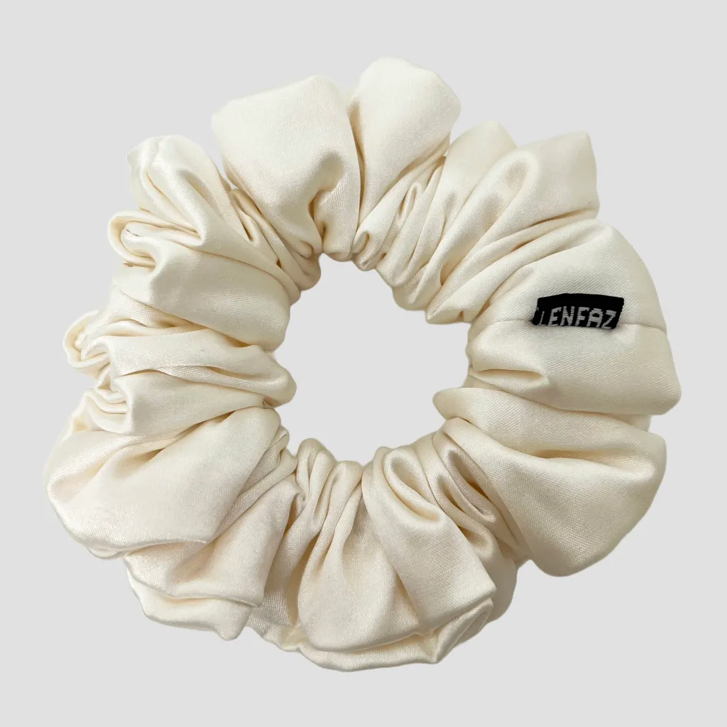 Ocean Pearl Satin Silk Scrunchie
