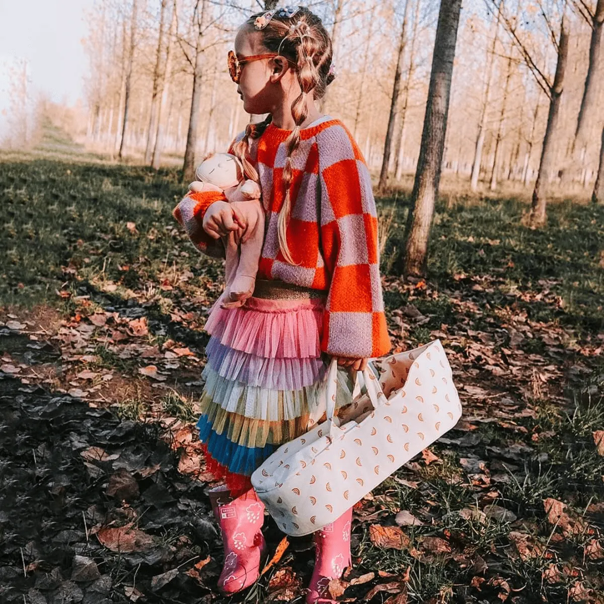 Olli Ella - Dinkum Dolls Carry Cot Rainbow Print