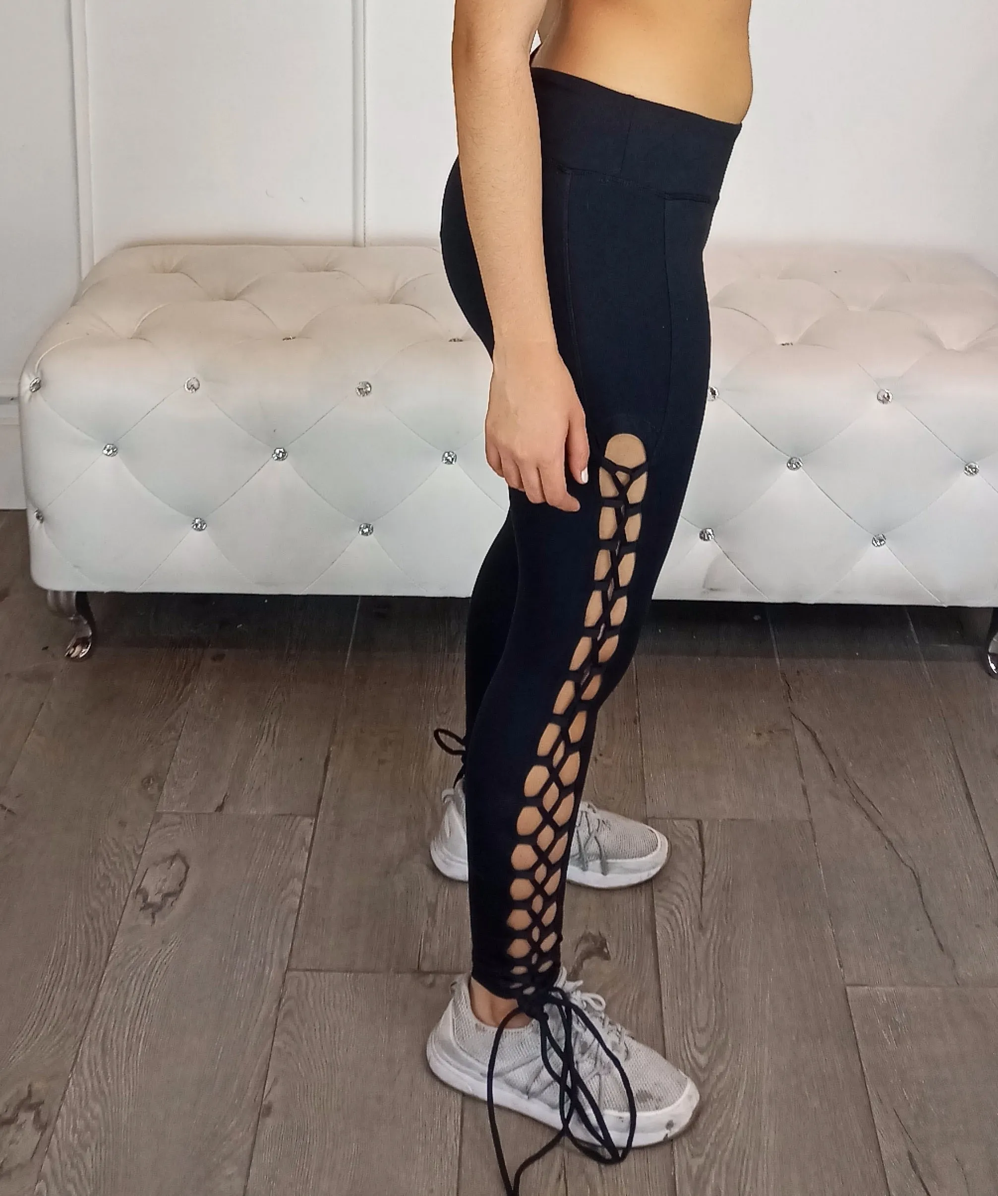 ONE OF THEM GIRLS Active Wear Cris Cross Leggings