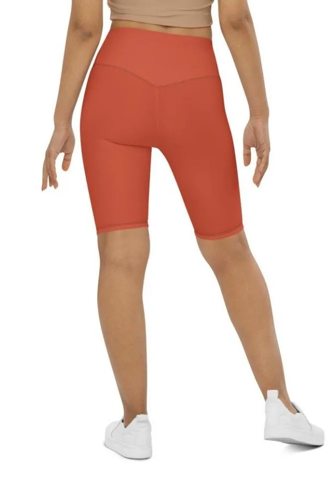 Peachy Red Biker Shorts