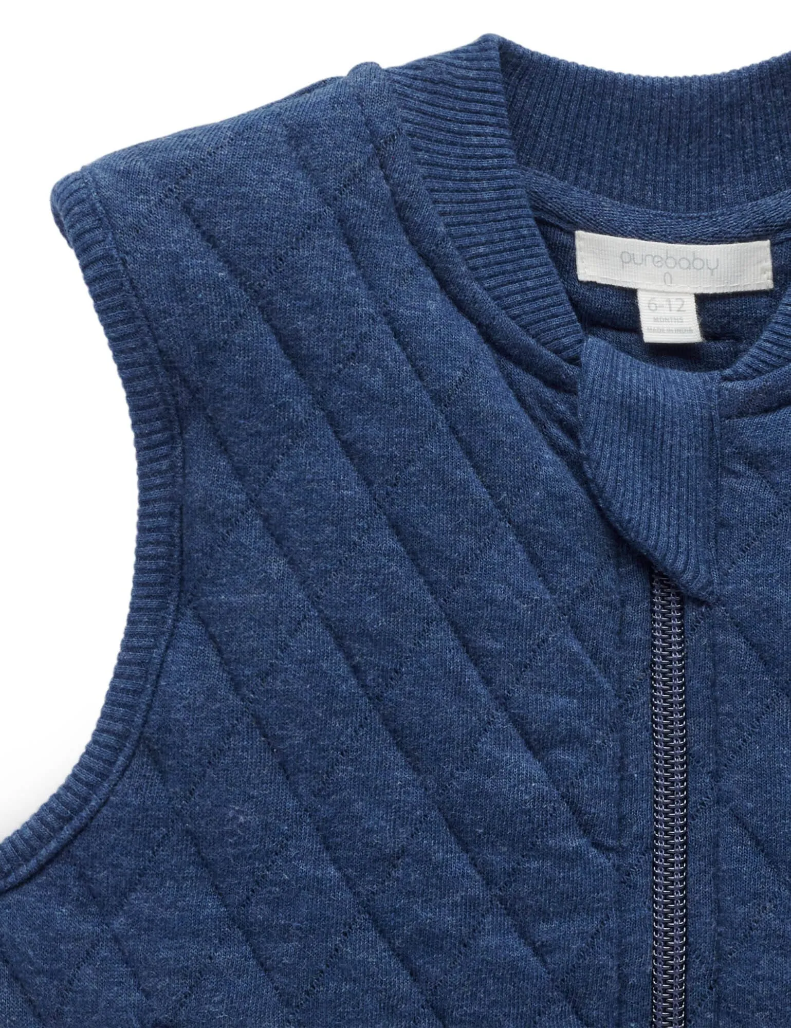 Purebaby - Quilted Vest | Blueberry Melange