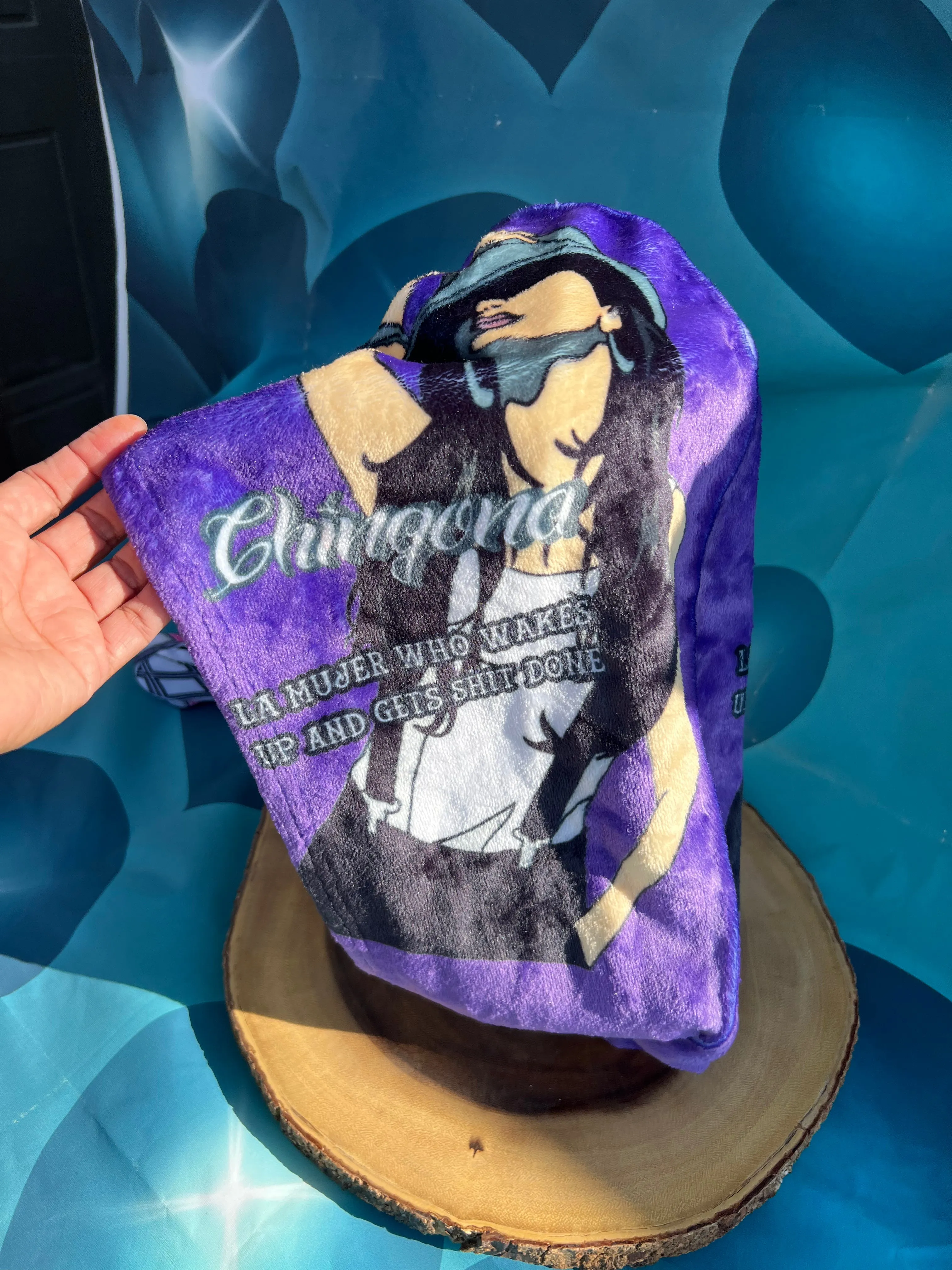 Purple Chingona hair towel turban hair wrap
