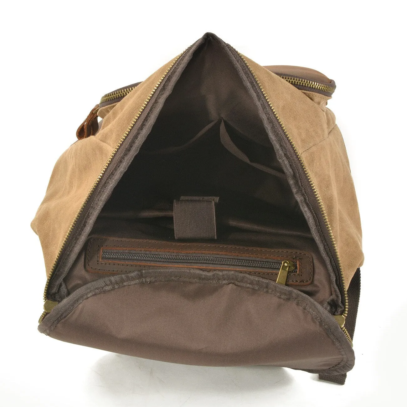 Retro Cylindrical Travel Laptop Communting Canvas Backpack Bag