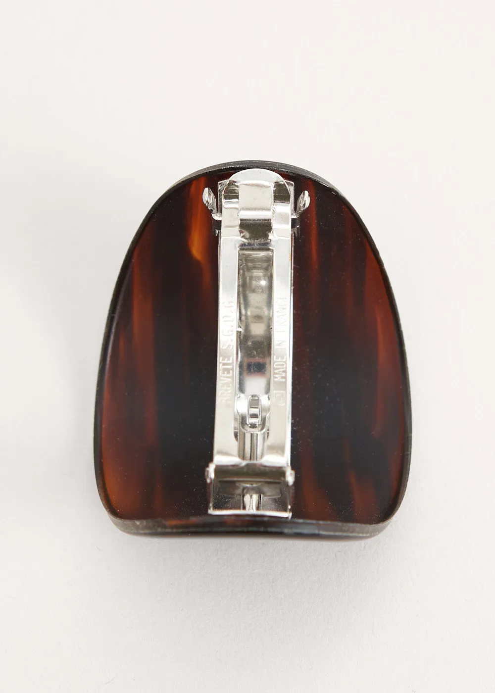 ROUND RESIN HAIR CLIP - AMBER