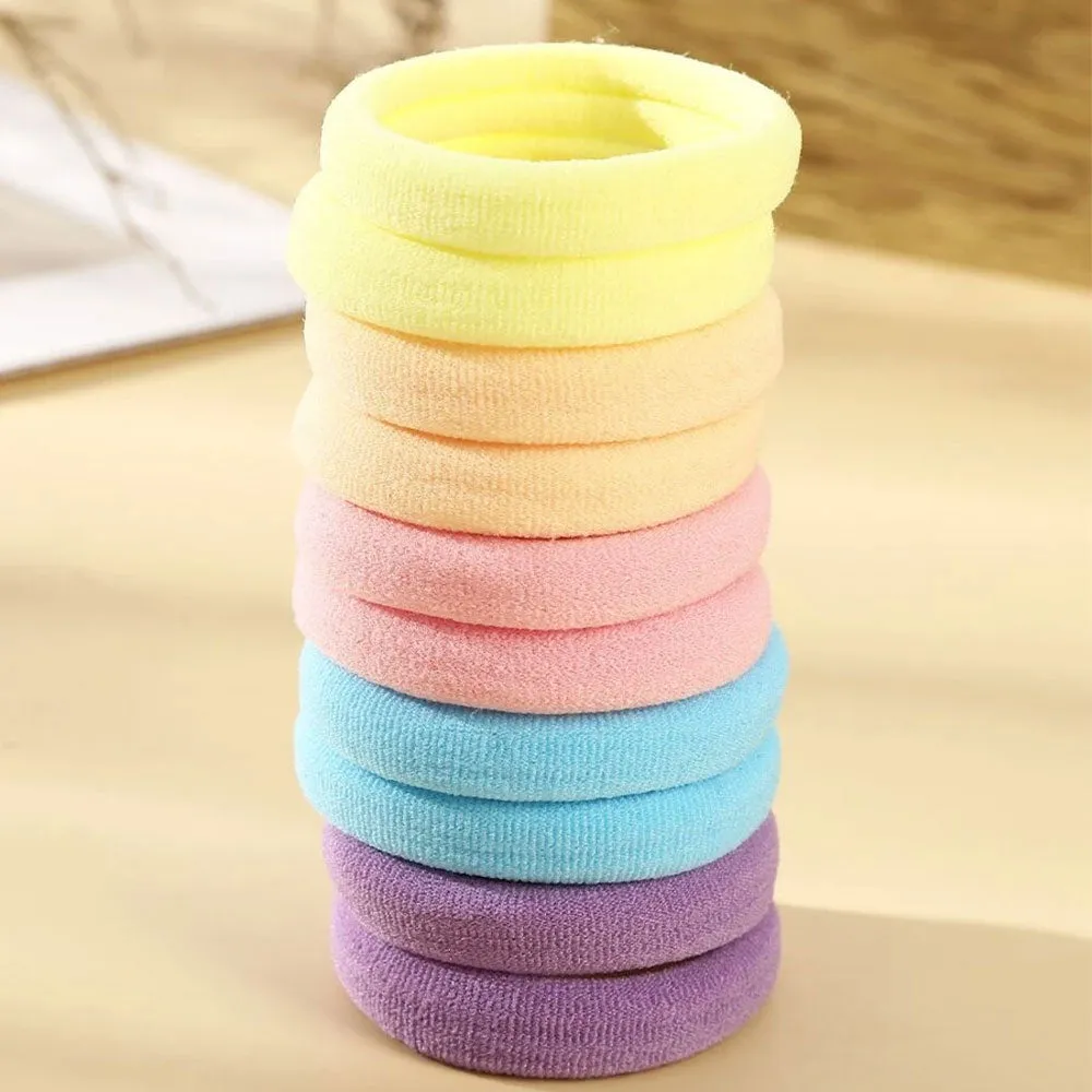 (Set of 48) Elastic hair bands without metal Ø4cm - Colorful