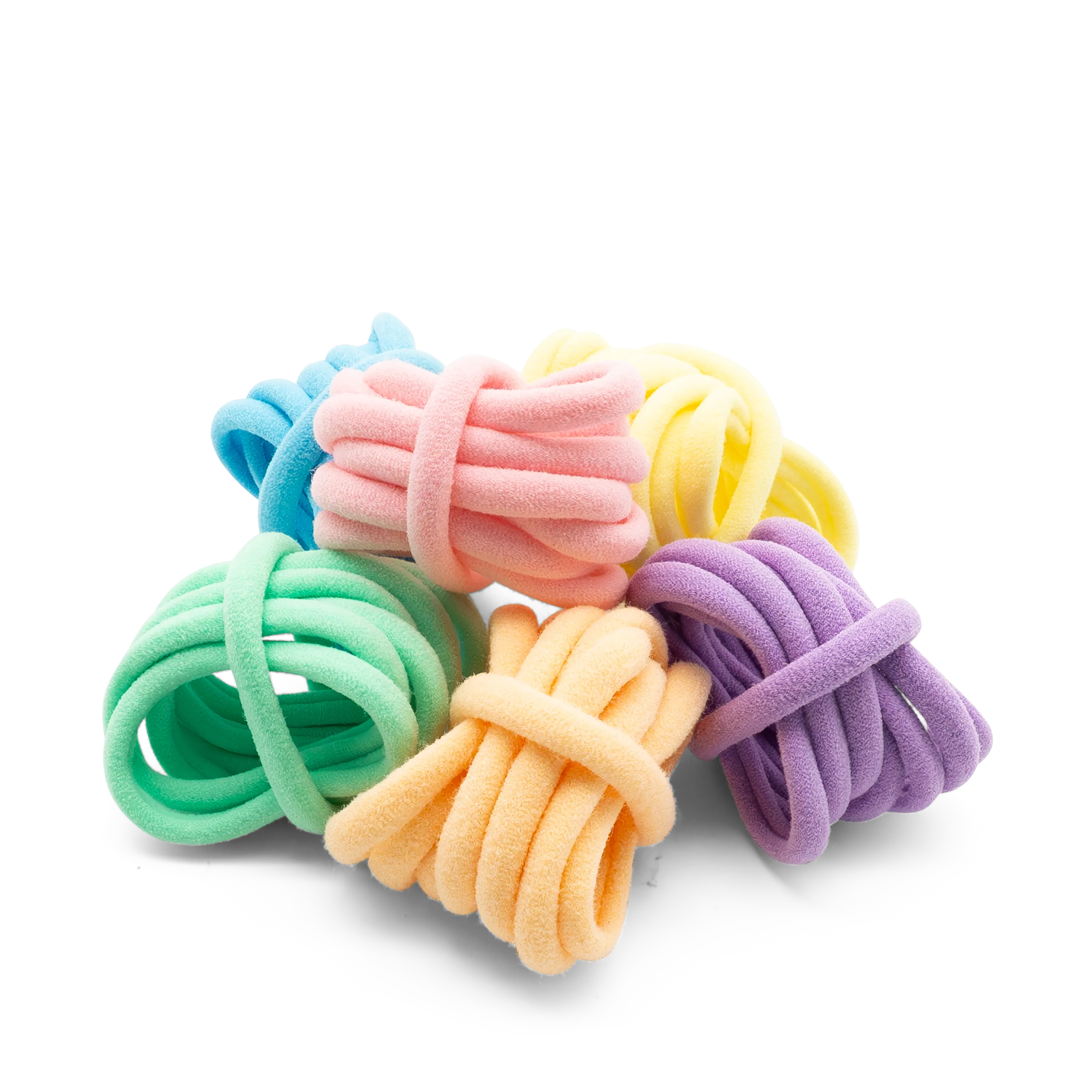 (Set of 48) Elastic hair bands without metal Ø4cm - Colorful