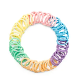 (Set of 48) Elastic hair bands without metal Ø4cm - Colorful