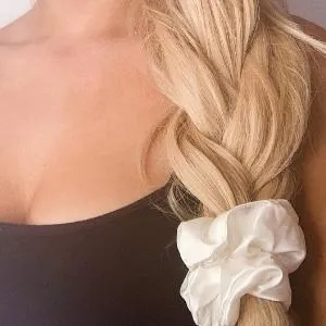 Silk Hair Ties - Charcoal Ivory and Pink