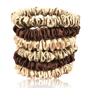 Silk Hair Ties - Chocolate, Taupe and Dark Taupe (Mini)