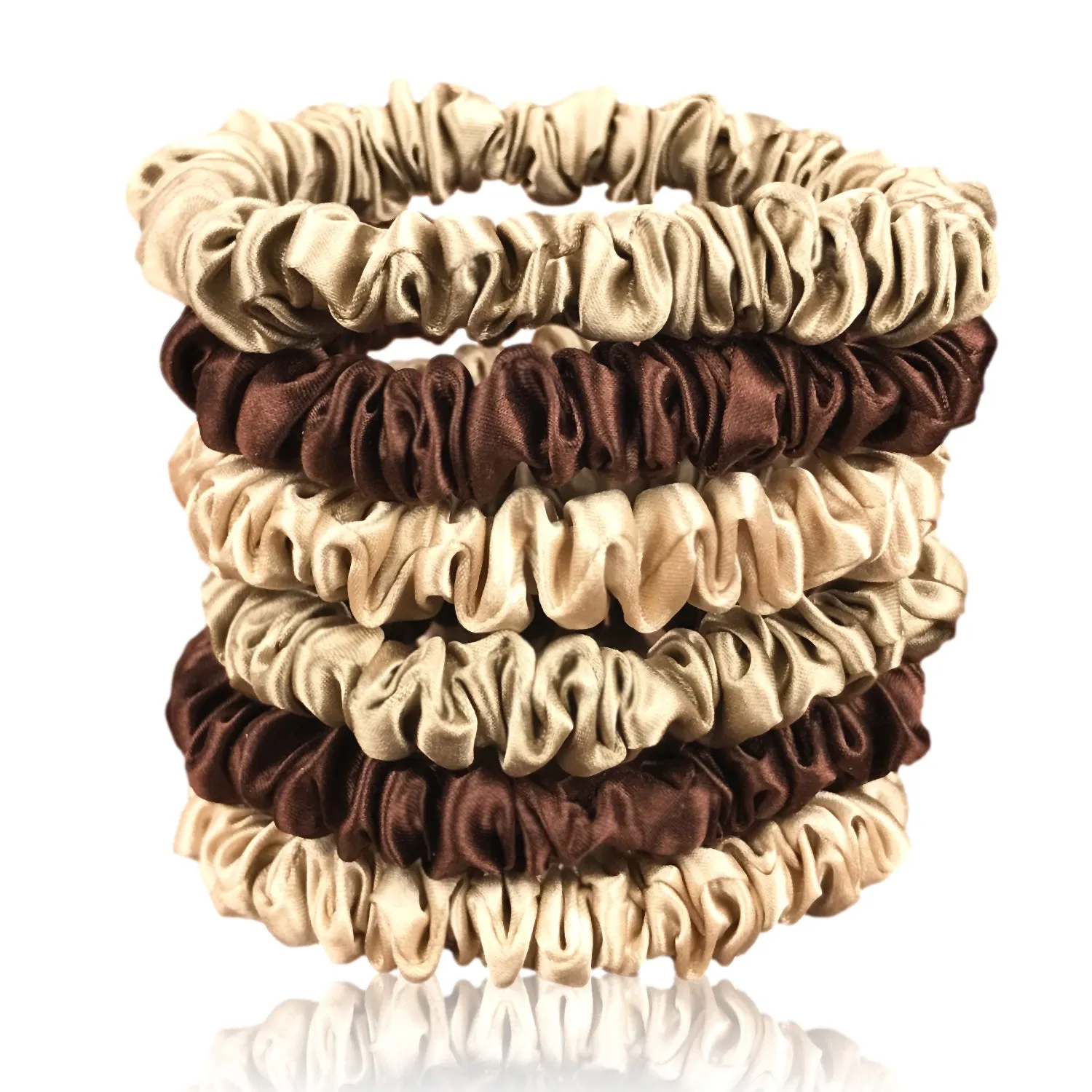 Silk Hair Ties - Chocolate, Taupe and Dark Taupe (Mini)