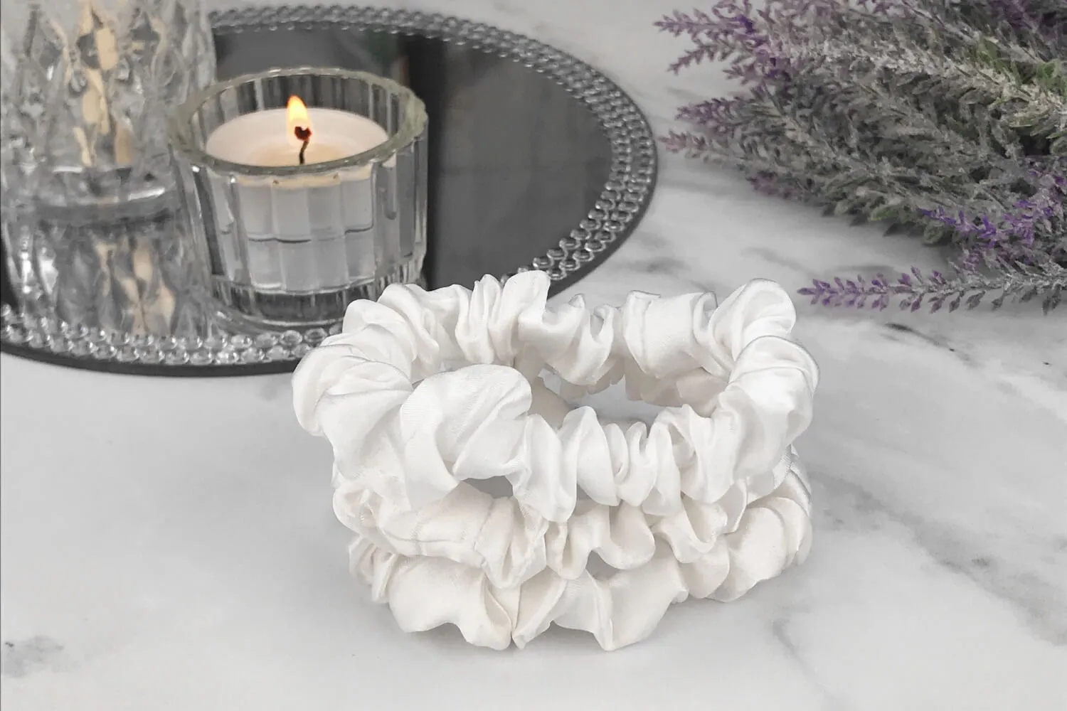 Silk Hair Ties - Ivory (Skinny)
