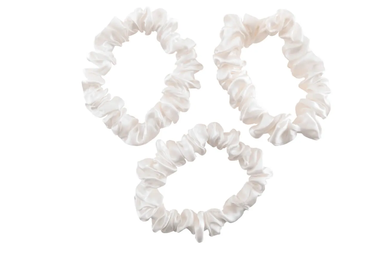 Silk Hair Ties - Ivory (Skinny)