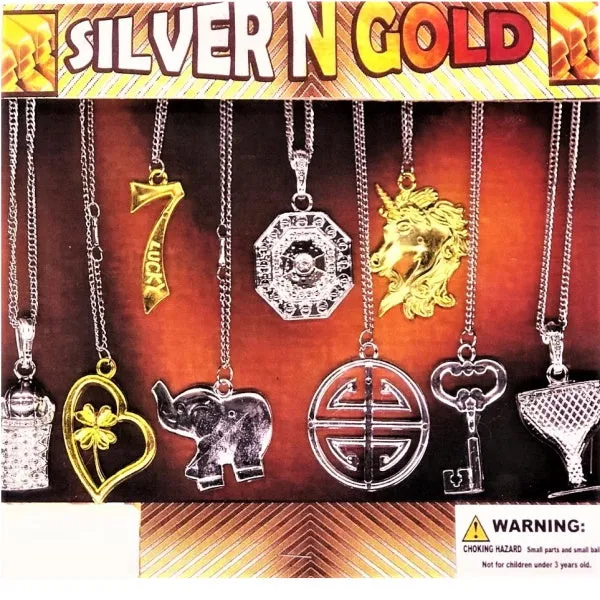 Silver N Gold Necklaces 2" Capsules