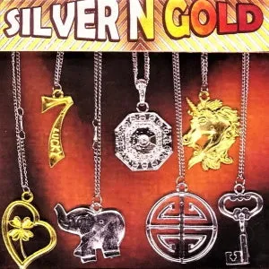 Silver N Gold Necklaces 2" Capsules