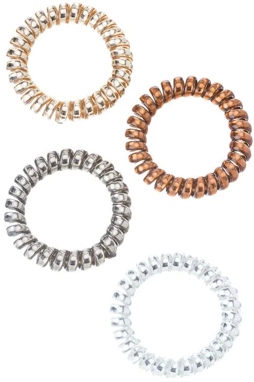 Spiral Hair Ties - Metallic