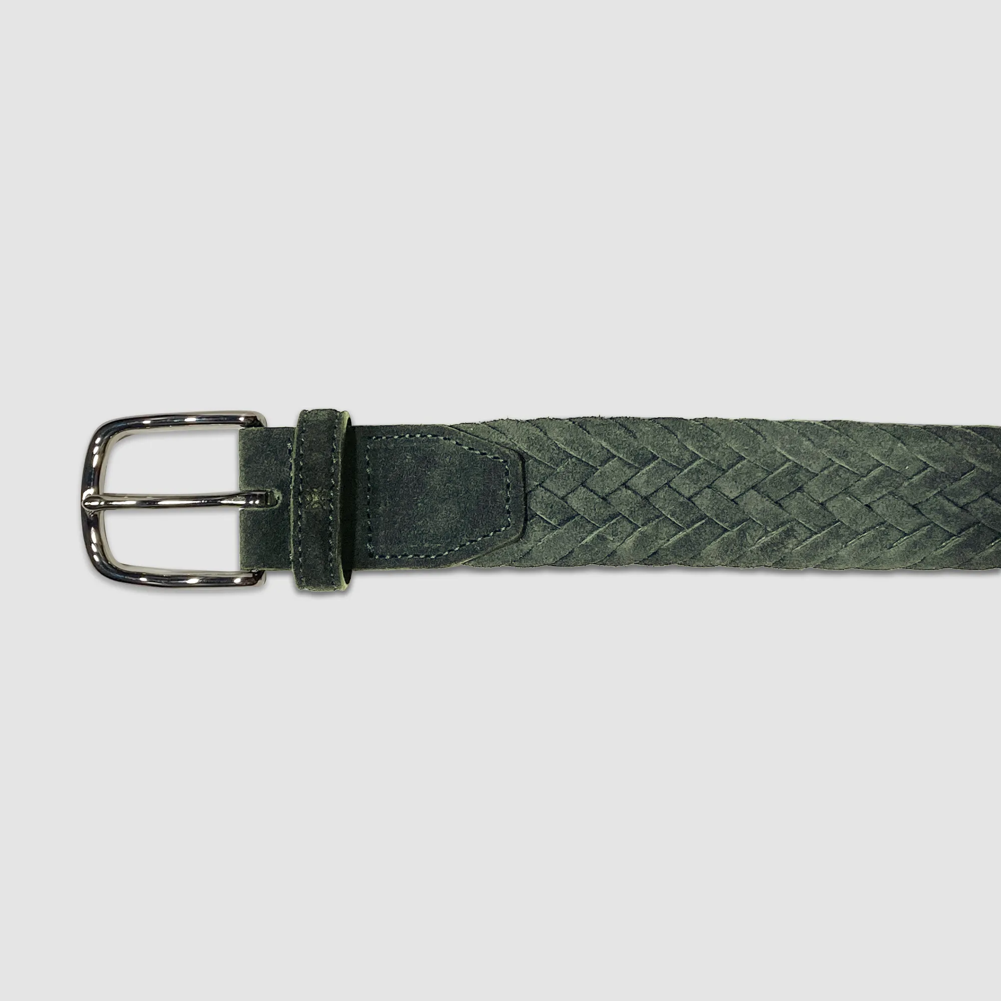 Suede Braded Belt Green