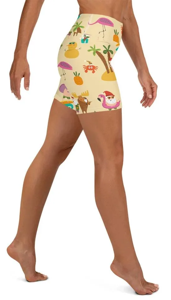 Summery Christmas Yoga Shorts
