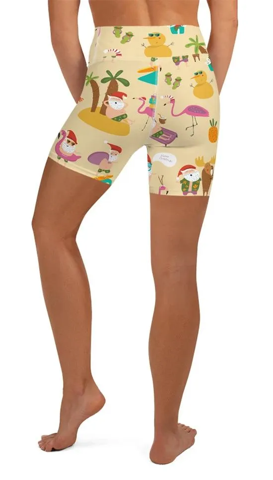 Summery Christmas Yoga Shorts