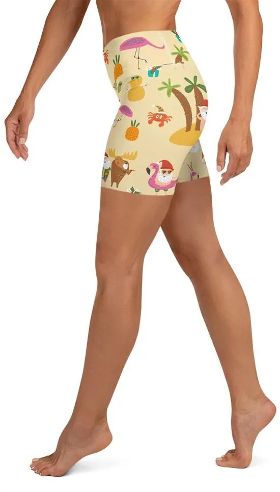 Summery Christmas Yoga Shorts