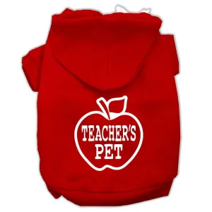 Teachers Pet Screen Print Pet Hoodies Red Size L (14)