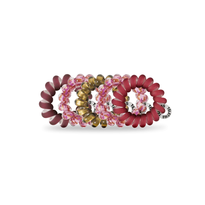 Teleties Hair Tie - Tiny Band Pack of 5 - Burgundy Bliss