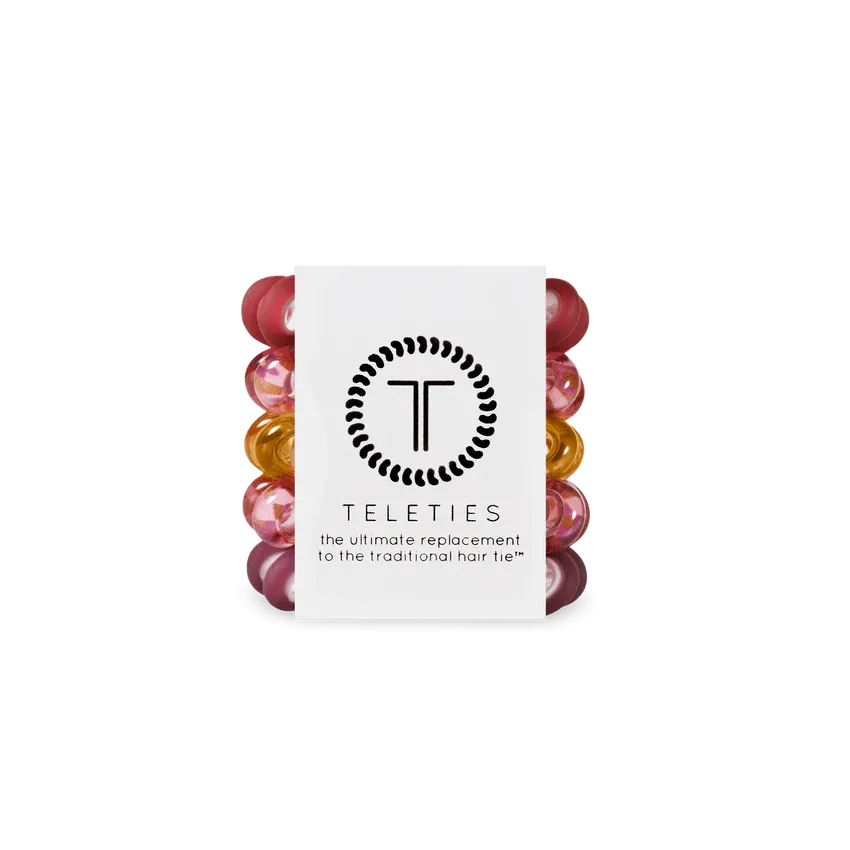 Teleties Hair Tie - Tiny Band Pack of 5 - Burgundy Bliss