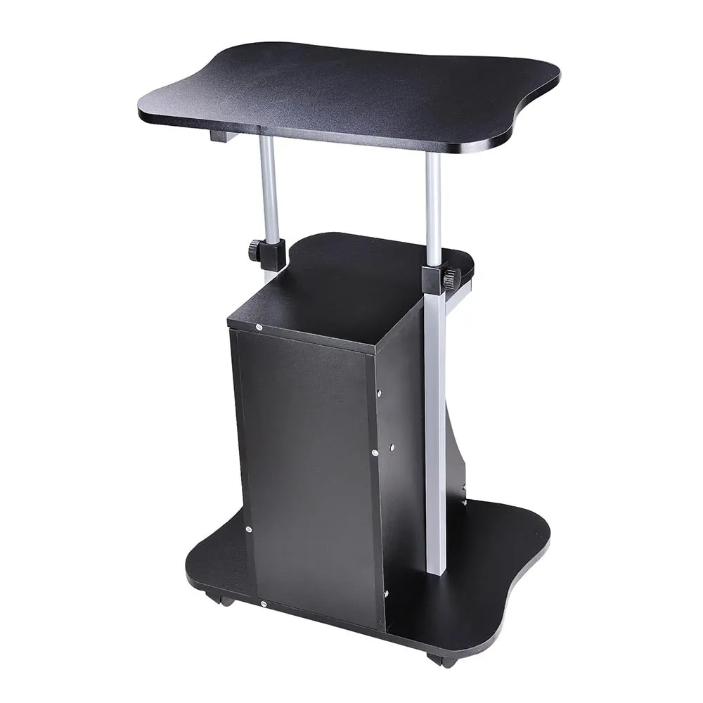 TheLAShop Rolling Laptop Desk with Storage Cart Adjustable Height