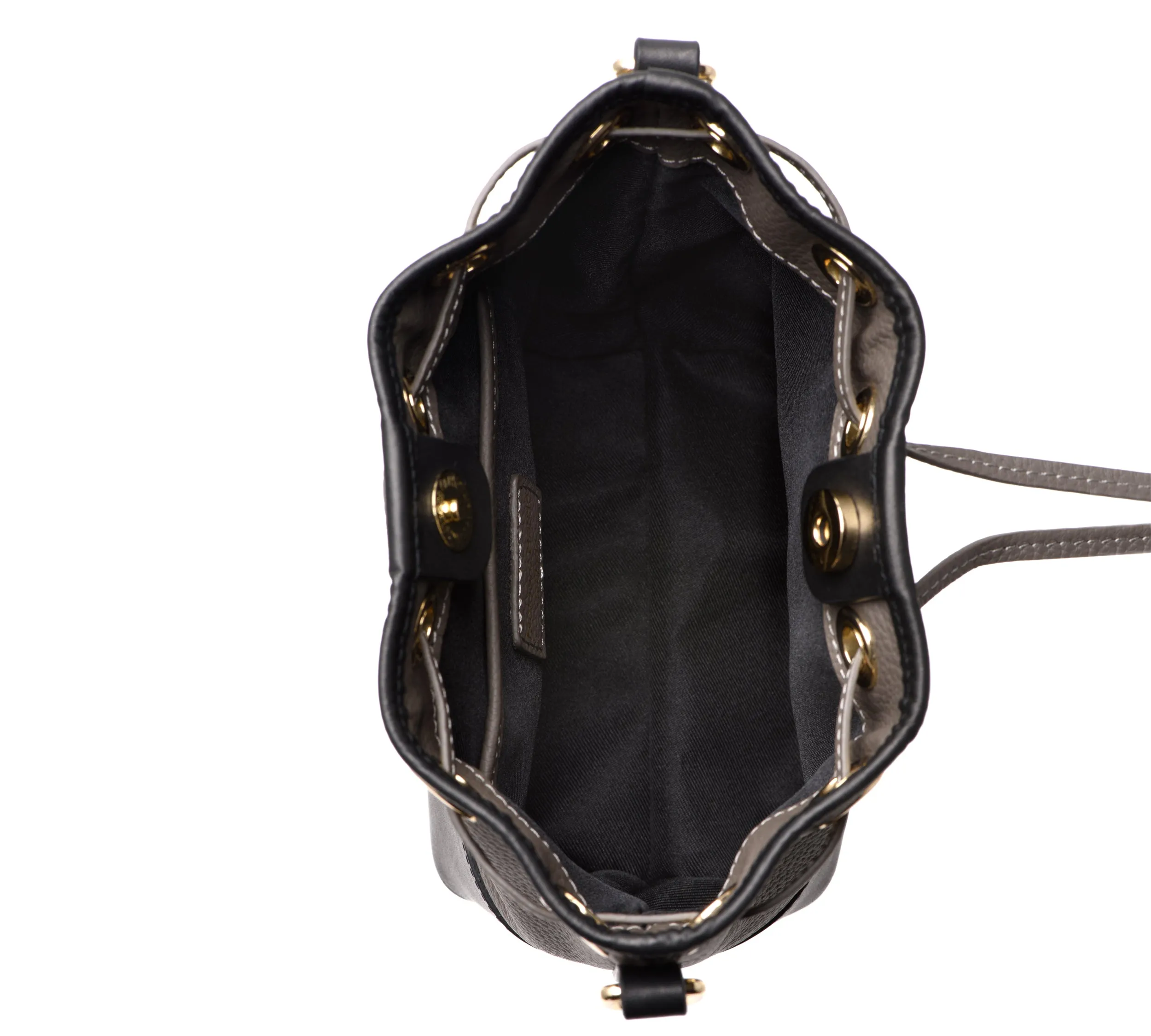 Togo Leather and Vachetta - Le petit Bucket - Grey