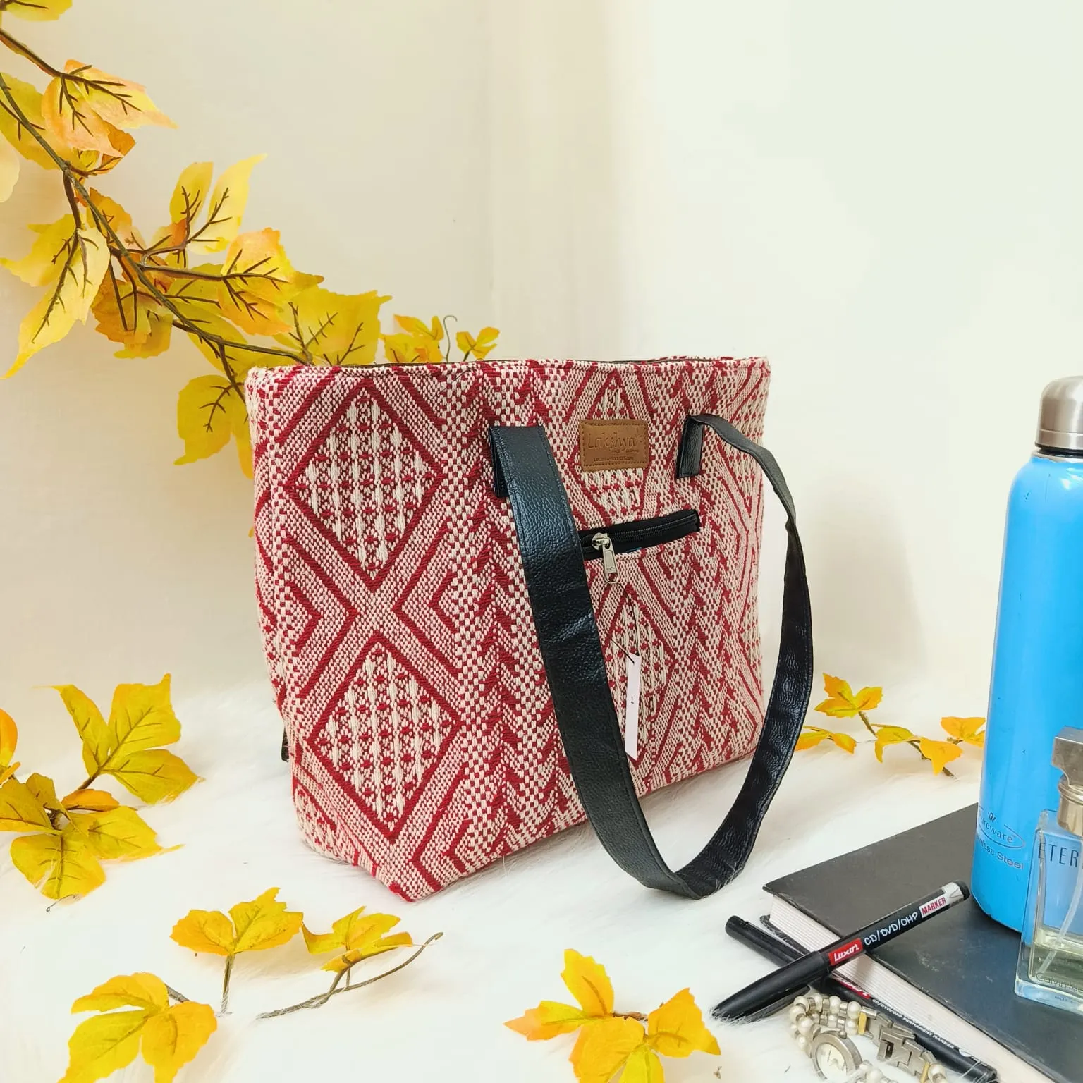 Urban Tote Red And White Southwestern Patterns