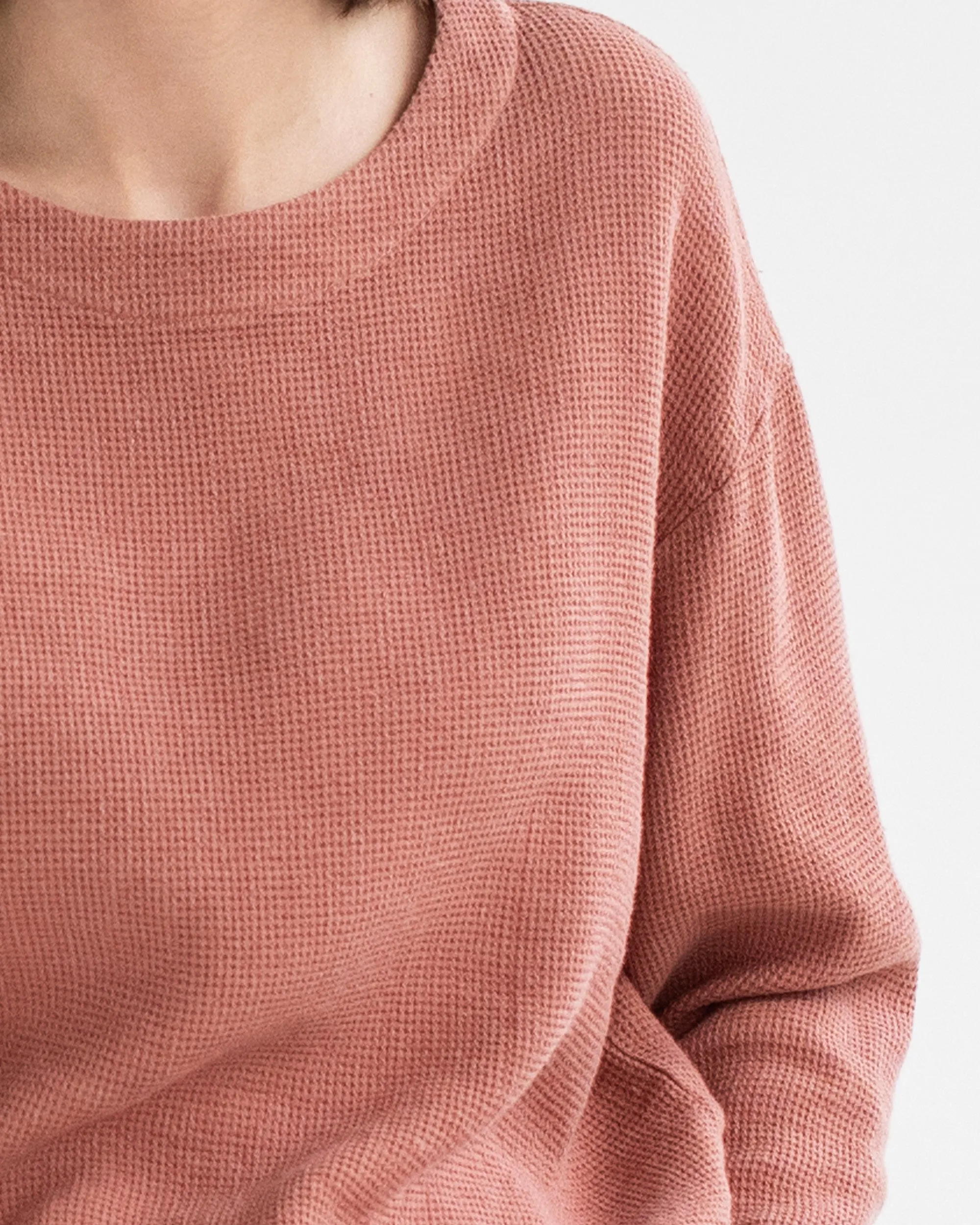 Waffle sweatshirt GRASSE in Burnt sienna