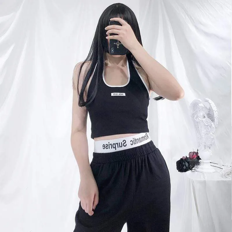Women's Gothic Sporty Skinny Halter Tank tops