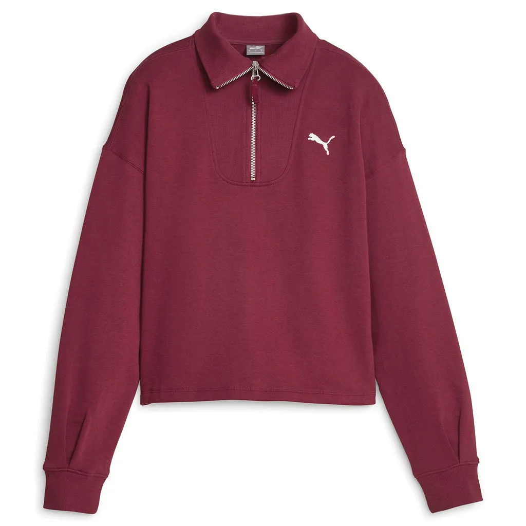 Women's Puma Her Zip Mock Neck Pullover